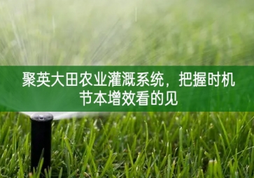 「智慧農(nóng)業(yè)」聚英大田農(nóng)業(yè)灌溉系統(tǒng)推動並實現，把握時機節(jié)本增效看的見